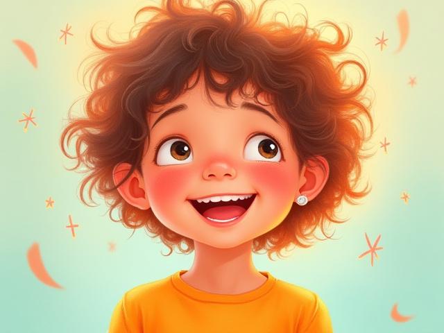 Colorful digital portrait of a child with a whimsical backdrop, capturing innocence in a personalized illustration.