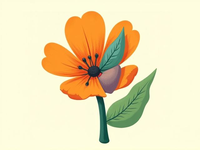 Detailed illustration of a flower's anatomy