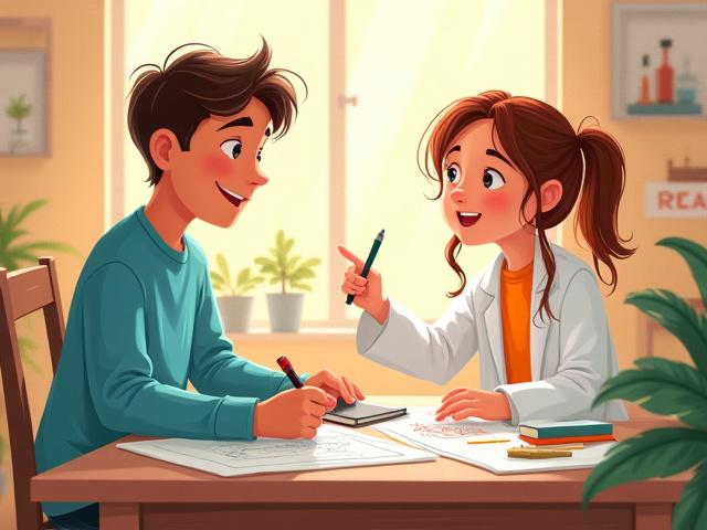 Illustration of an artist sketching while collaborating with a scientist, representing expert feedback.